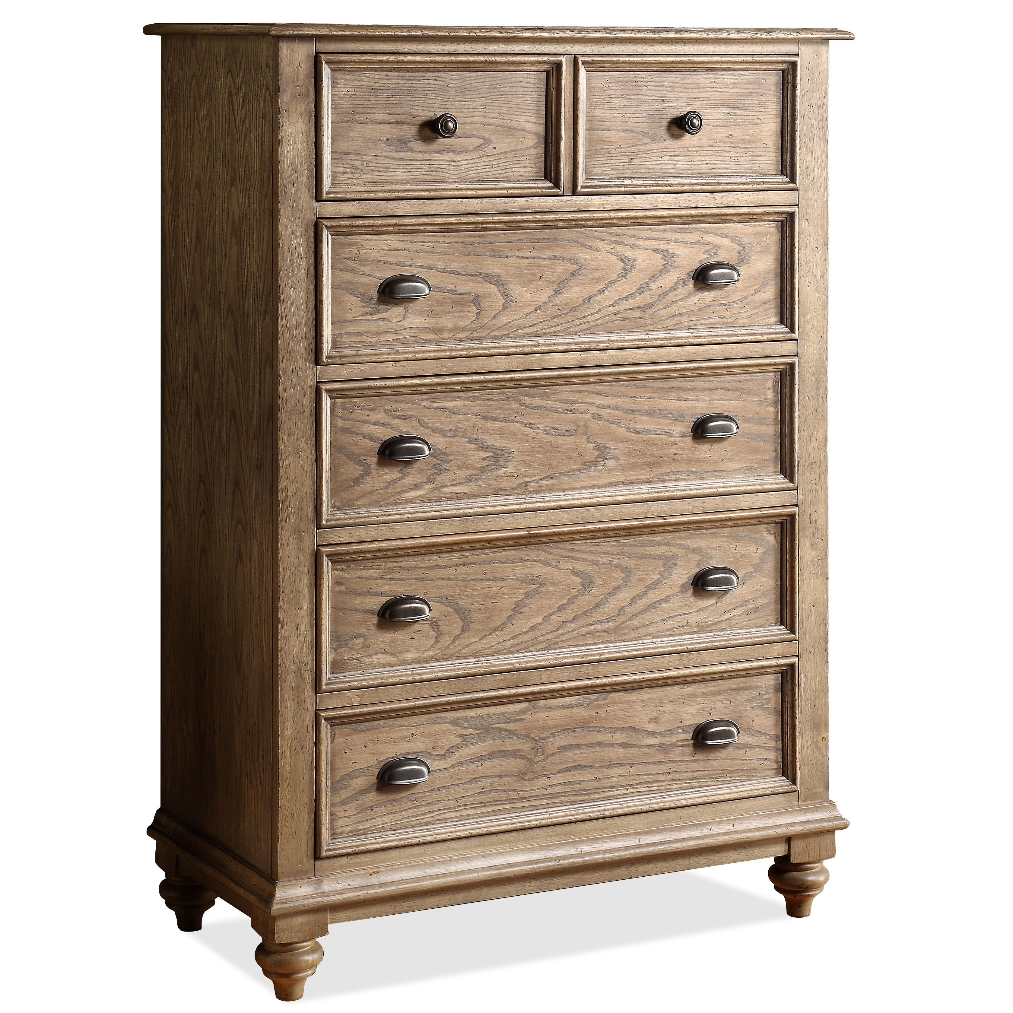 Riverside Furniture Coventry Tall 5 Drawer Chest with Bun Feet AHFA Chest of Drawers